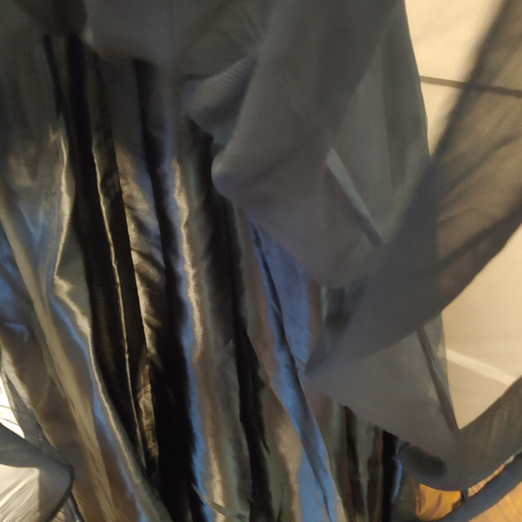 Whimsigoth Corset Unconventional Lace Mesh Strapless Sequin Formal Prom Gown - Picture 8 of 9